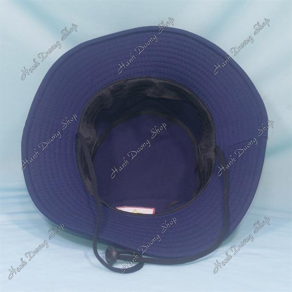 Nón tai bèo nón lính nam thêu Lá Cờ Việt Nam size đầu 60cm, có lỗ thông gió bên hông nón - Xanh Đen