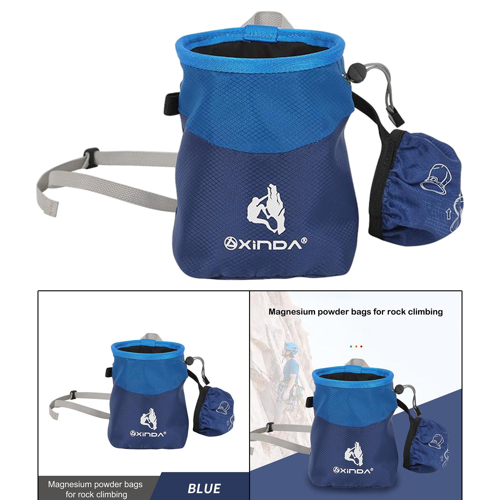 Rock Climbing Chalk Bag Chalk Bucket for Weightlifting Gymnastics Cross Fit blue