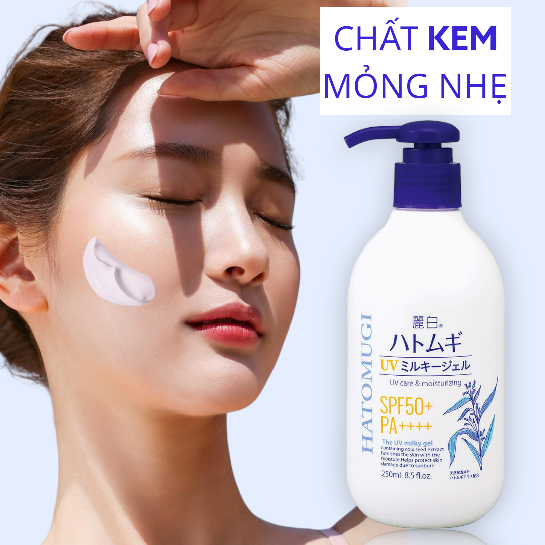 Gel Dưỡng Thể Chống Nắng Reihaku Hatomugi UV Milky Gel 250mL