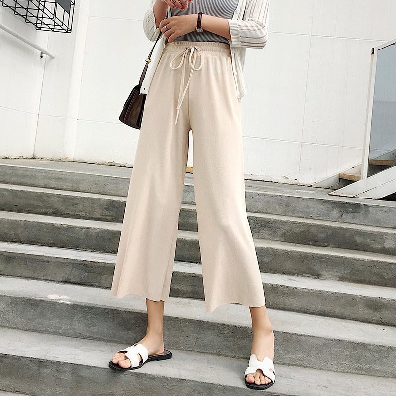 Quần culottes GÂN TĂM - quần suông gân tăm cho nữ