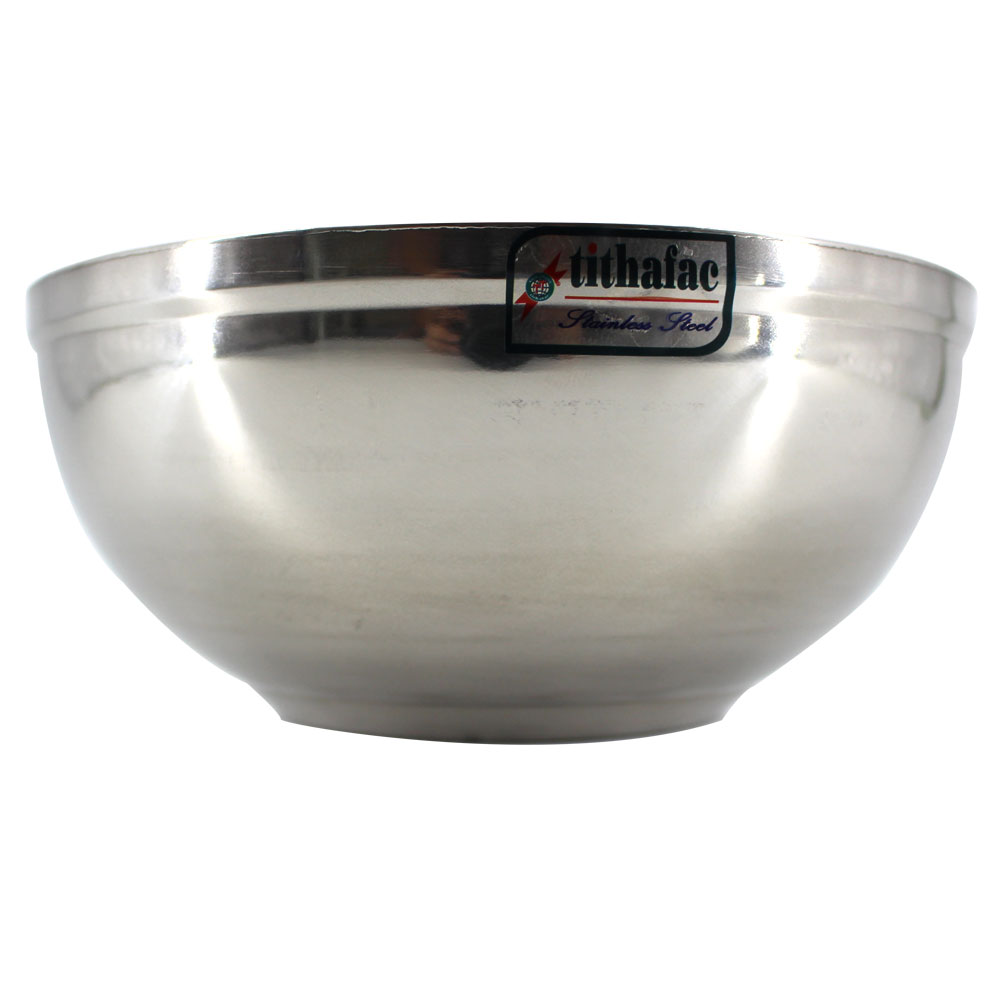 Combo 5 Tô Inox Cách Nhiệt 2 lớp Loại trơn và sâu đường kính 13,14,18 cm Tithafac