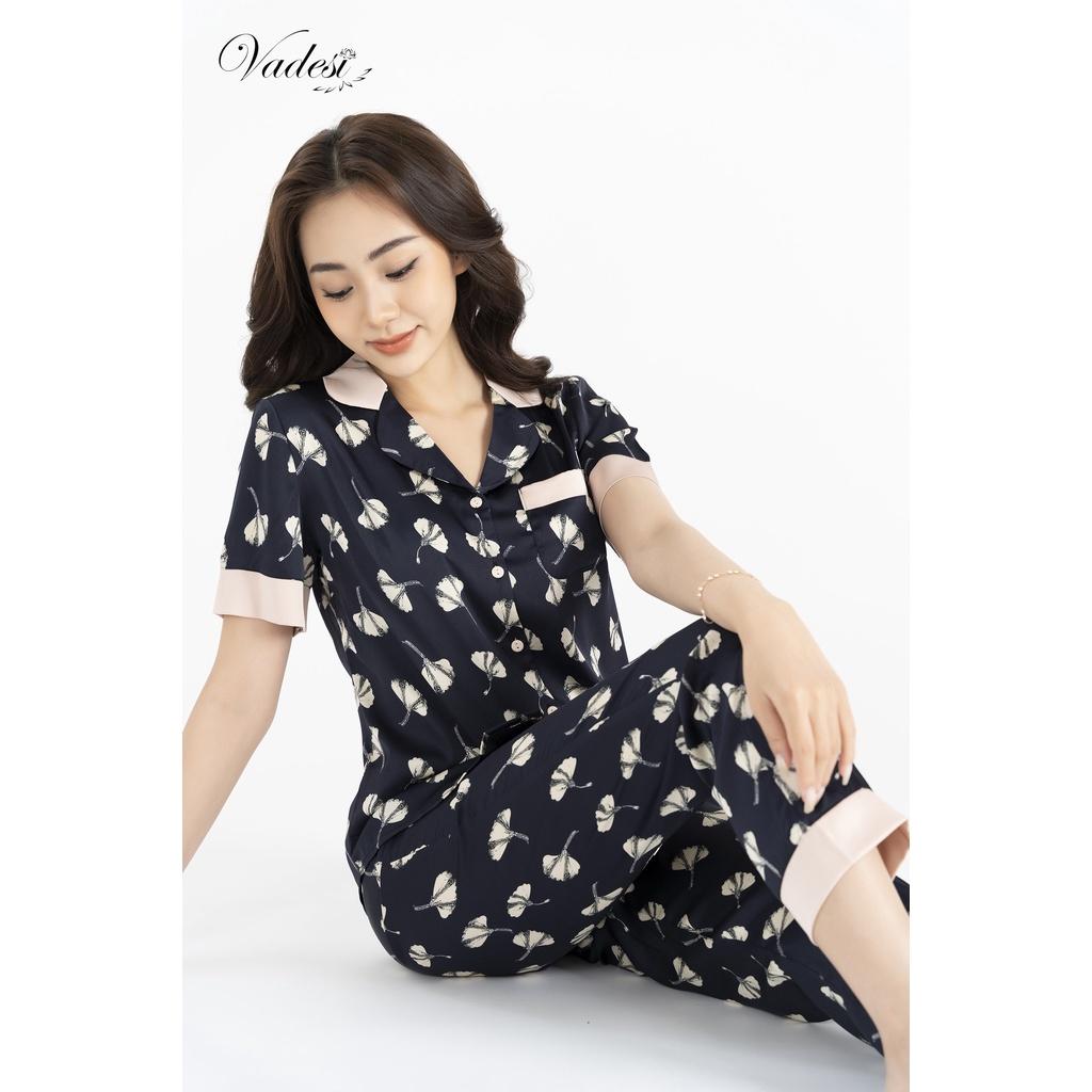 Bộ Đồ Ngủ Pijama Quần Dài Áo Cọc Lụa Latin Cao Cấp Thoáng Nhẹ Mát Mềm