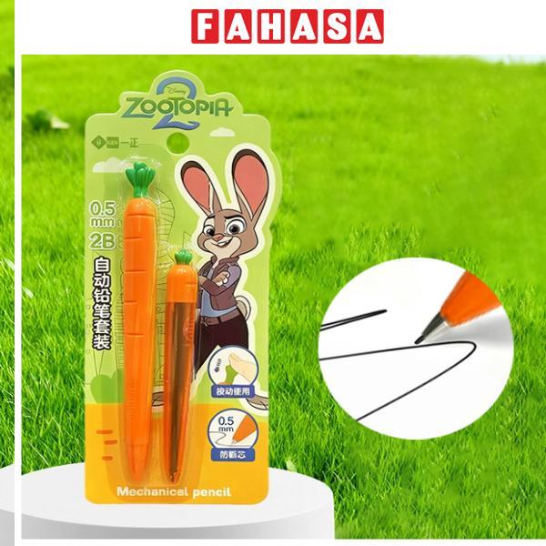 Bộ Bút Chì Bấm 2B 0.5 mm Hình Cà Rốt - Zootopia - iiGEN YZ360021 - Judy Hopps