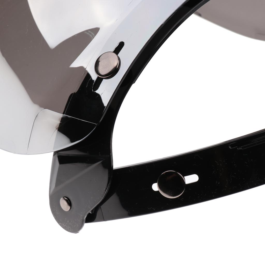3-Snap Bubble Visor Helmet Windshield Face Wind Shield Lens with Base