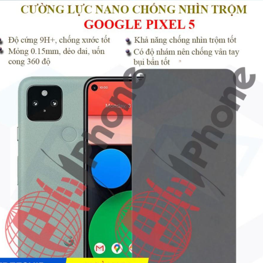 Dán chống nhìn trộm dành cho Google Pixel 5 - Dán cường lực dẻo nano