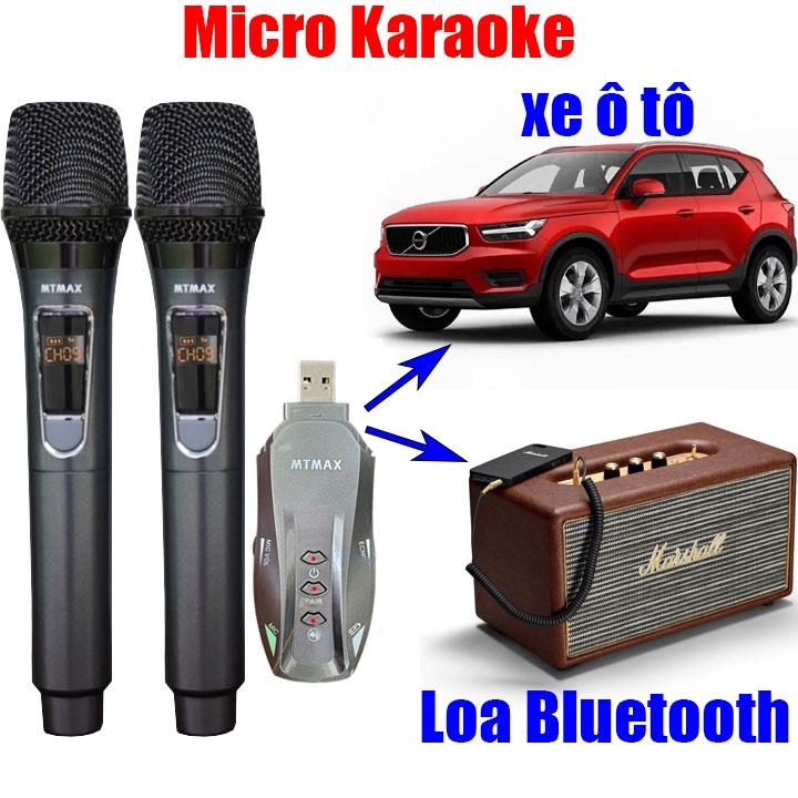 Micro Không Dây Có Echo và Bluetooth K18V, Dùng Cho OTO, Loa Bluetooth