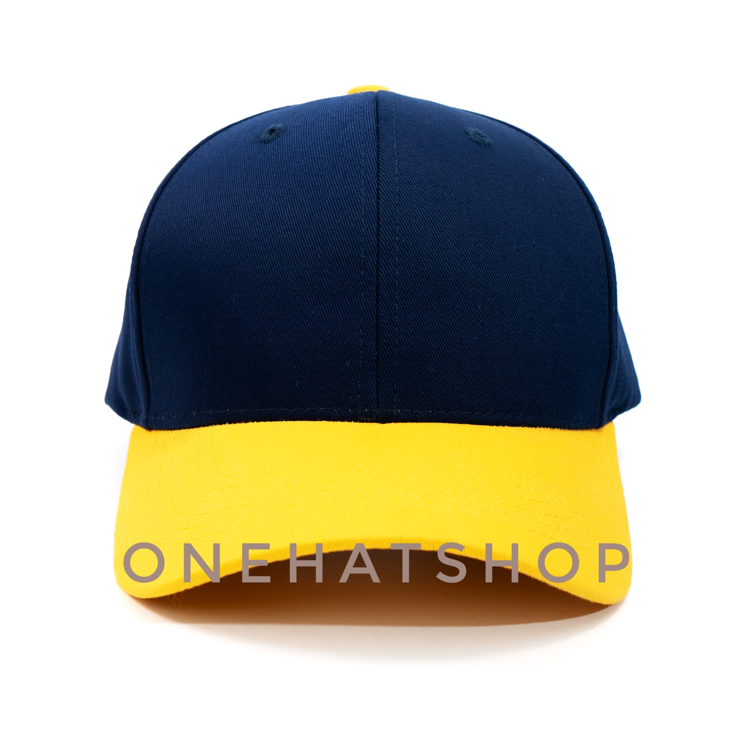 Nón Bóng Chày Lưỡi Trai Màu Navy Vành nón Màu Vàng fom Baseball - Vải loại 1- Chất lượng cao- One Hat