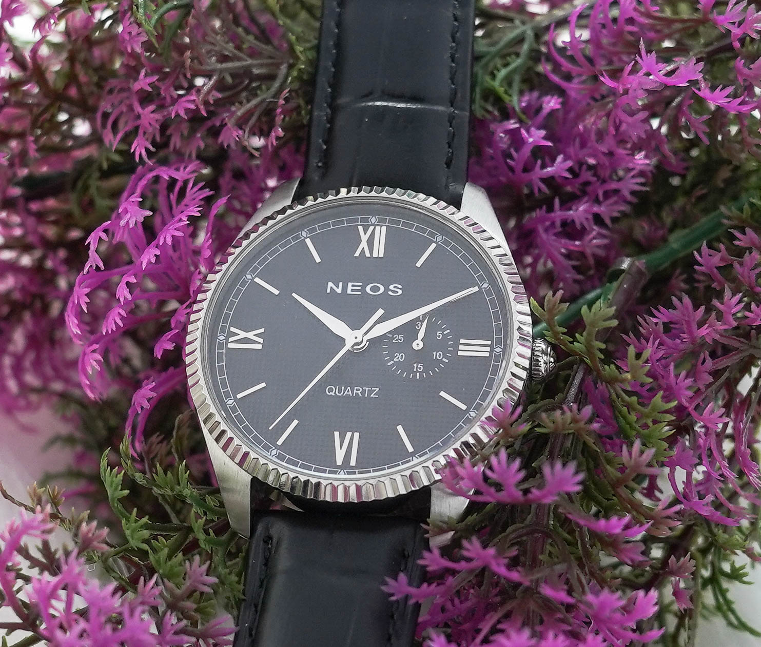 Đồng Hồ Nam Dây Da Neos N-40703M 4 Kim Sapphire Bảo Hành Chính Hãng 5 Năm