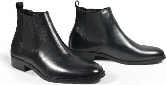 Giày Chelsea Boot Tathanium Nam Màu Đen Da Mặt TFBKU8812