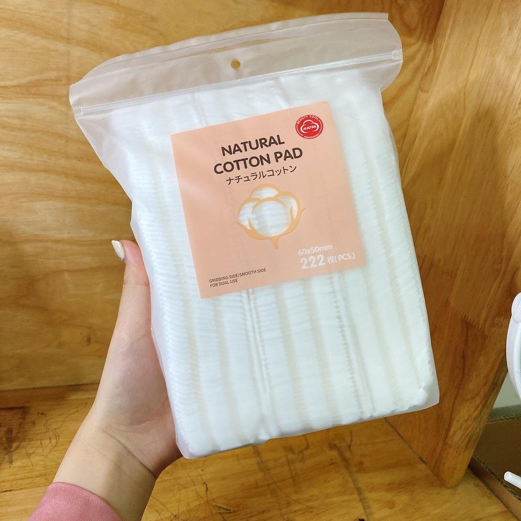 Bông Tẩy Trang Natural Cotton Pads 222 Miếng Nhật Bản Thấm Hút Nhanh Chóng, Tẩy Sạch Bụi Bẩn - Venus Cosmetics