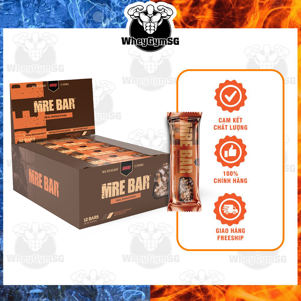 Redcon1 Mre Bar Thanh bar Bổ Sung Protein Thay Thế Bữa Ăn Phụ - 12 Thanh/Hộp