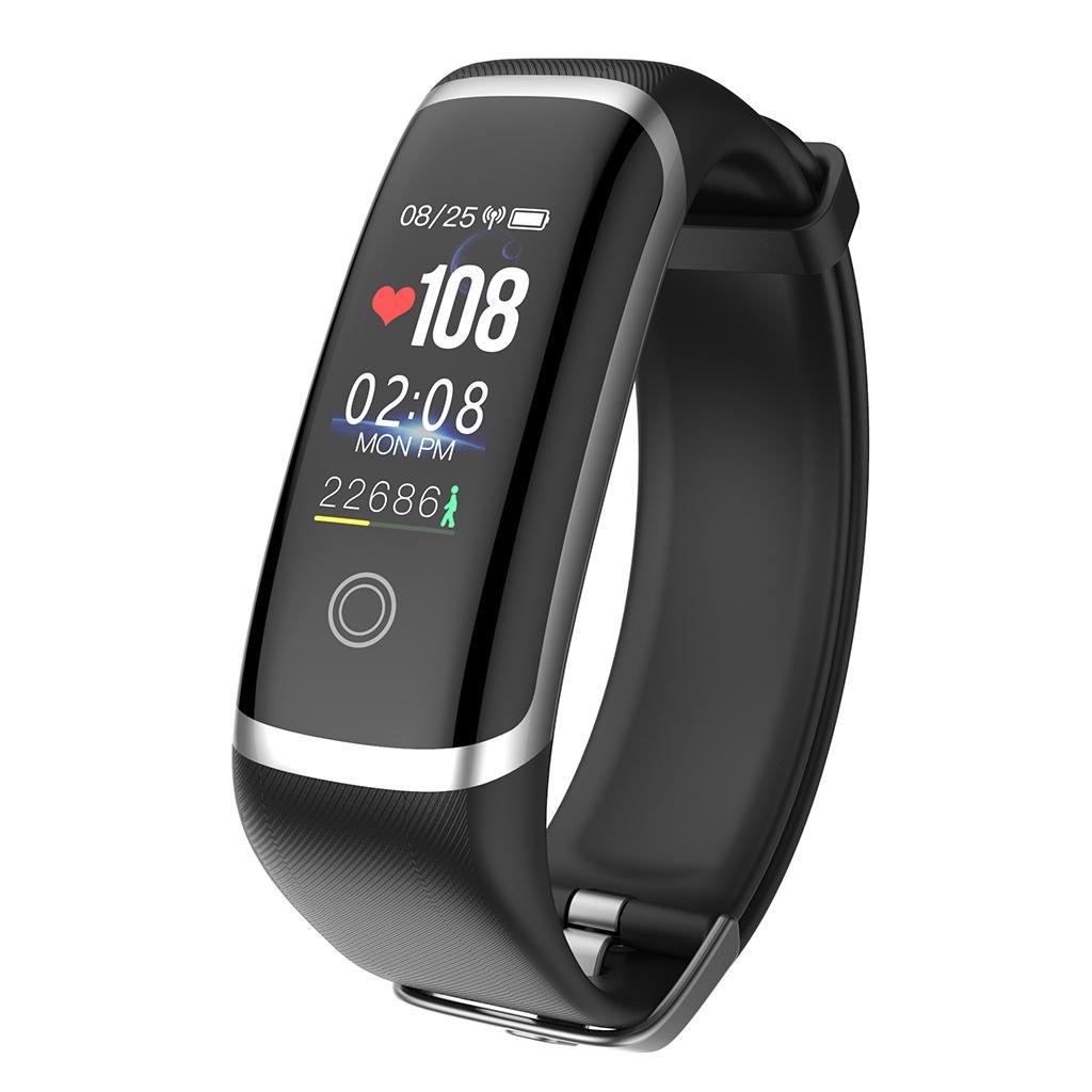 Lerbyee Sport Fitness Tracker M4 Smart Heart Rate Monitor Wristband Silver +