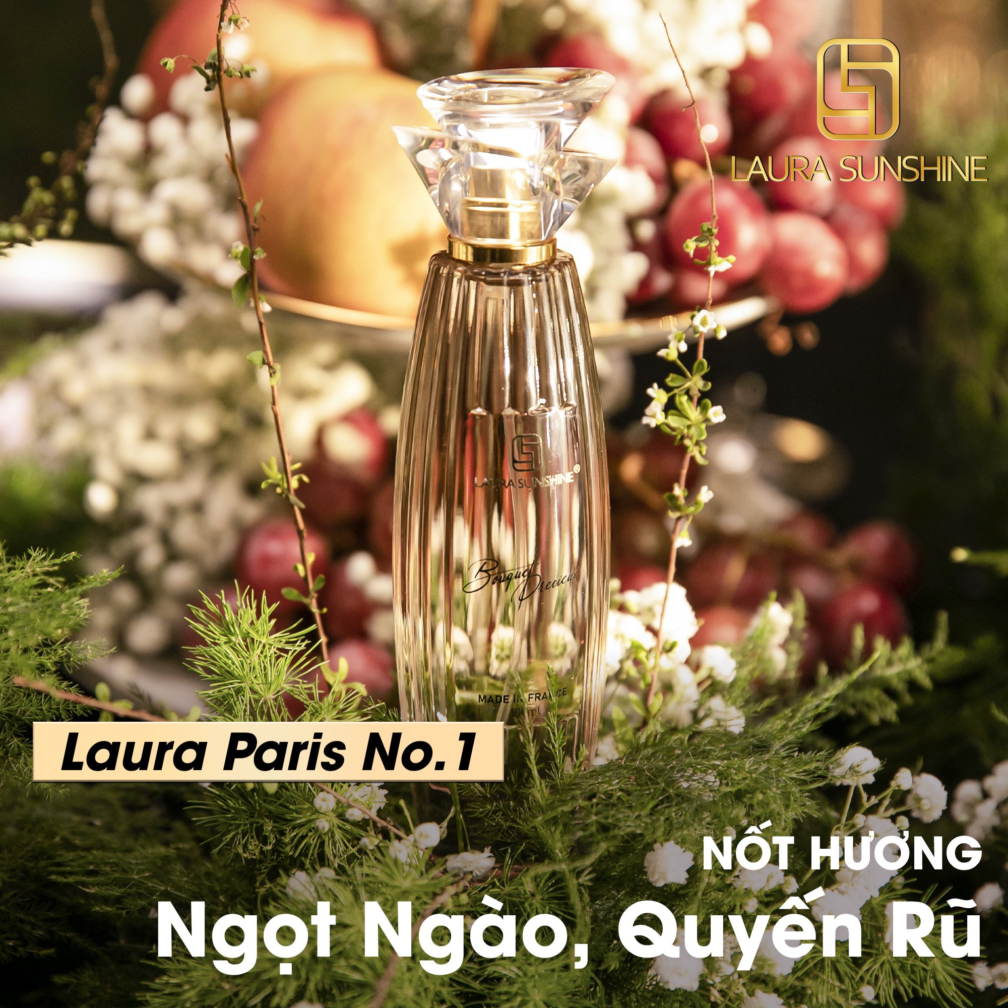 Nước hoa nữ Laura Paris #01 Bouquet Precieux - Eau De Parfum - 100ml - Laura Sunshine