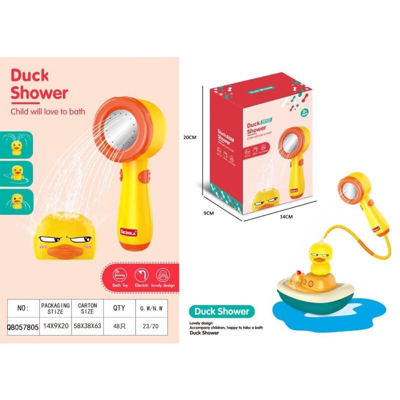 Vòi sen tắm phun nước tự động hình chú vịt dễ thương siêu tiện dụng cho bé - Hàng Nhập Khẩu