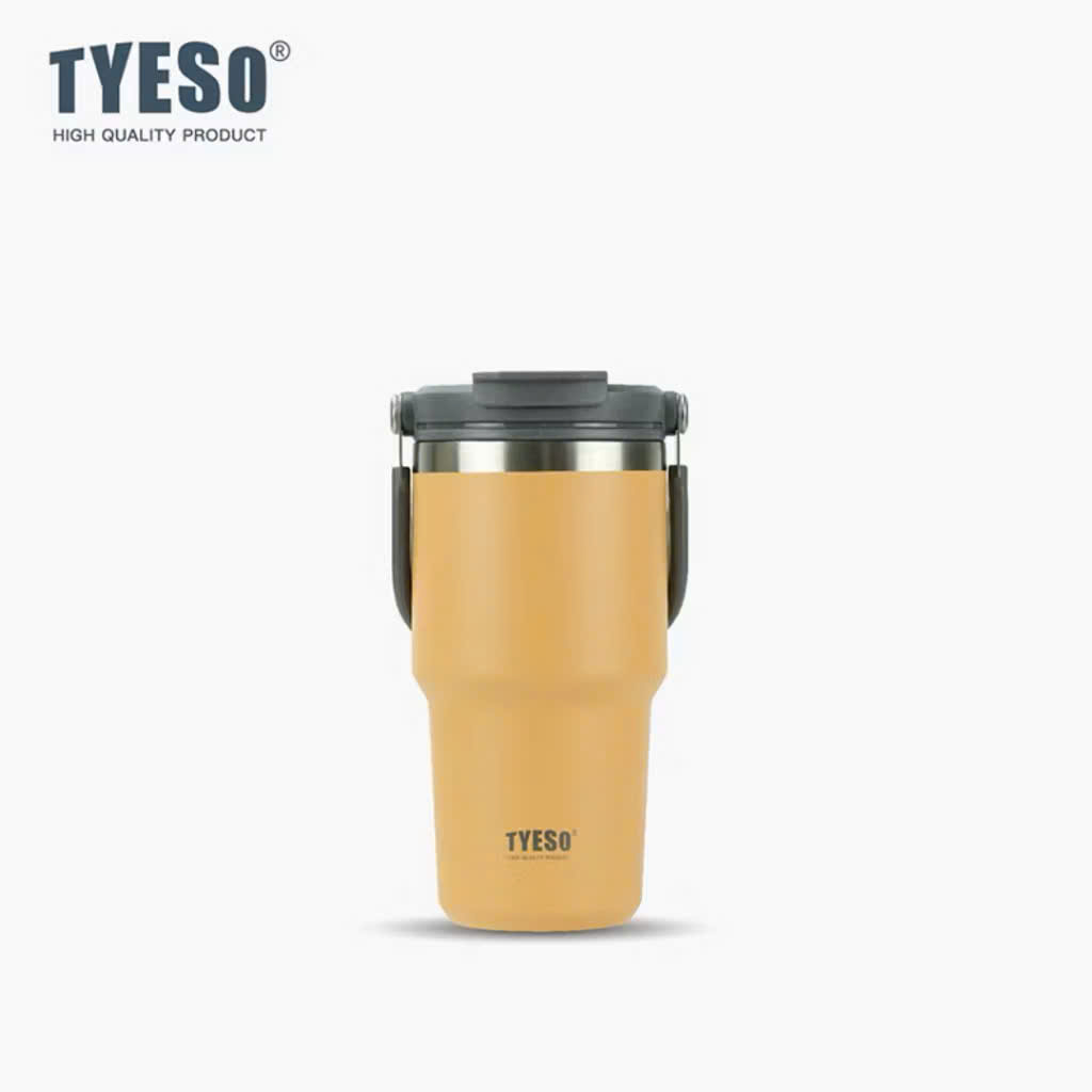 Cốc giữ nhiệt TYESO TS-8826 600ML bằng thép không gỉ 304 tay cầm công thái học Chống tràn &amp; Giữ nhiệt 12 tiếng