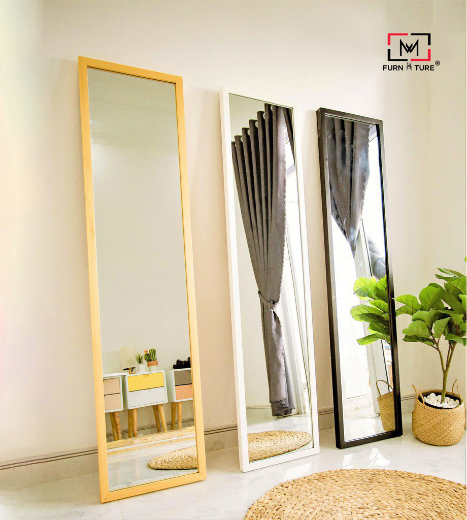 [SIZE40x1M65] GƯƠNG SOI TOÀN THÂN CÓ CHÂN ĐỨNG MÀU TỰ NHIÊN  - STANDING MIRROR NATURAL- 40CM