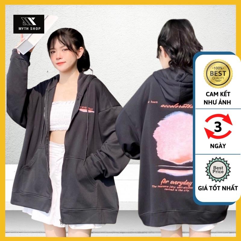 Áo Khoác Form Rộng Có Nón DAY Vải Nỉ Bông Unisex Ulzzang