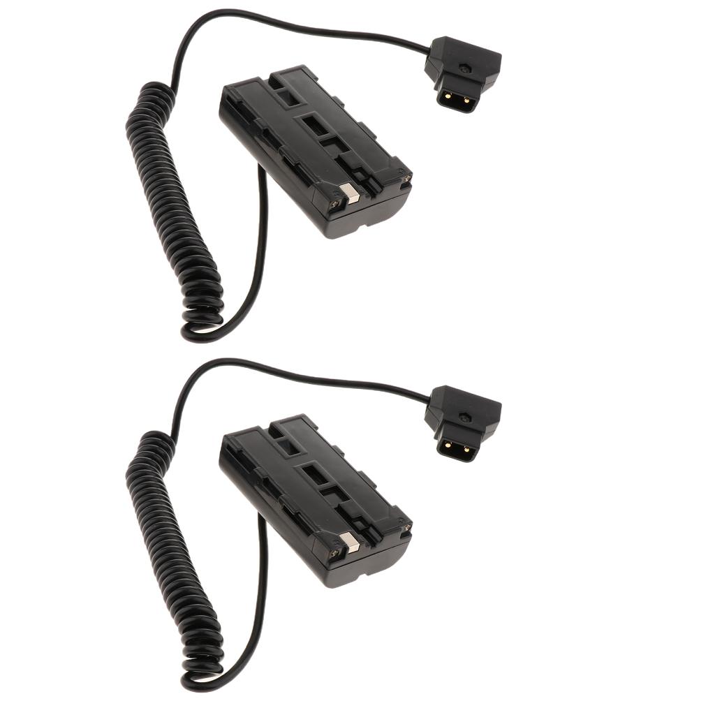 2 Pieces D-TAP to NP-F550 Dummy Battery Power Adapter Cord for Monitor Using