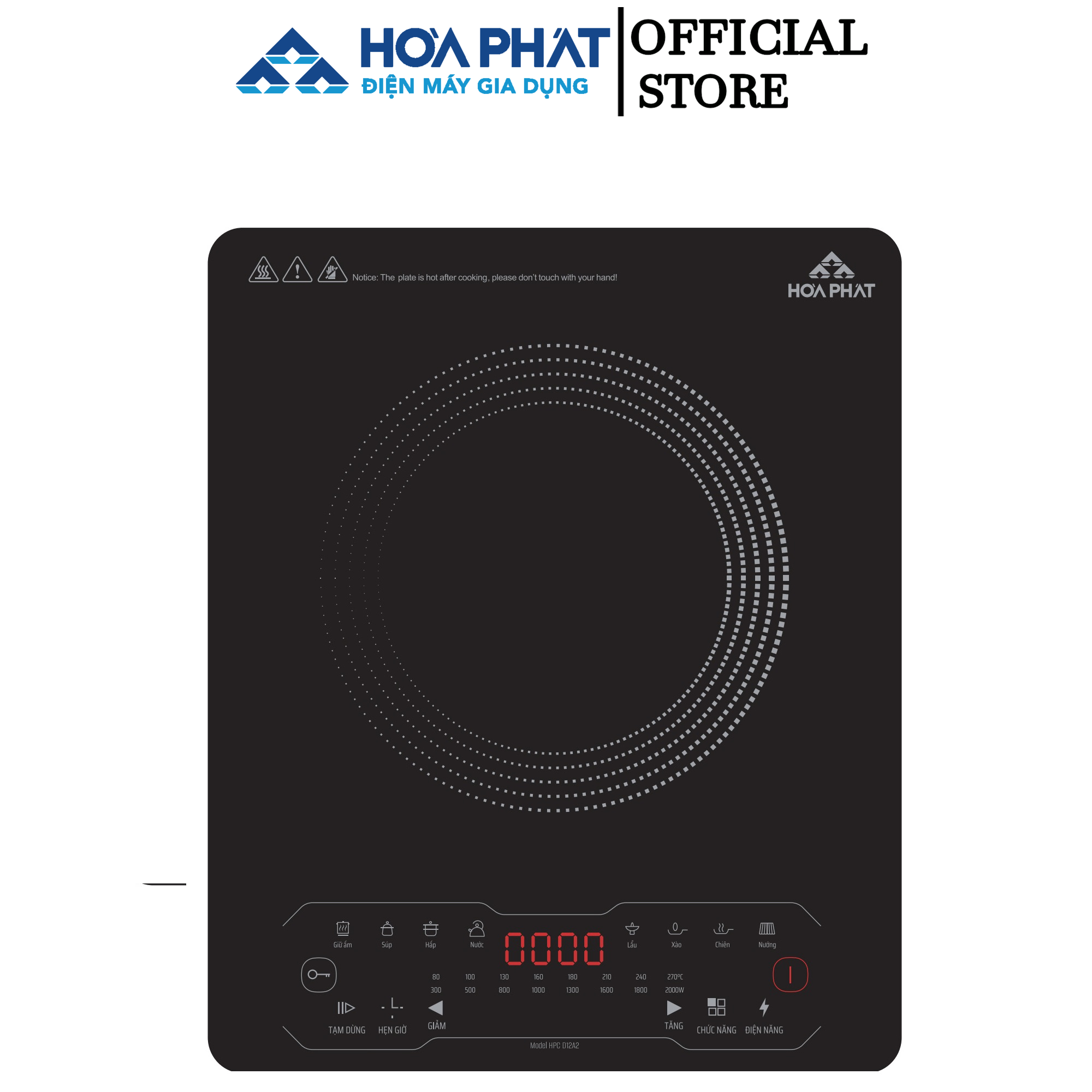 Bếp Từ Đơn Cao Cấp Hòa Phát HPC D12A2 - Hàng Chính Hãng