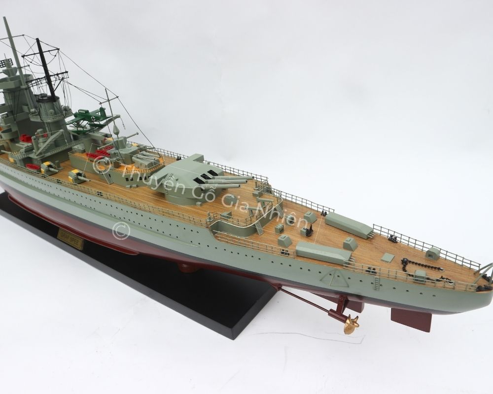 Mô Hình Thuyền Gỗ Phong Thủy Dạng Thuyền Chiến GRAF SPEE Chính Hãng Hàng Xuất Khẩu Chất Lượng Cao