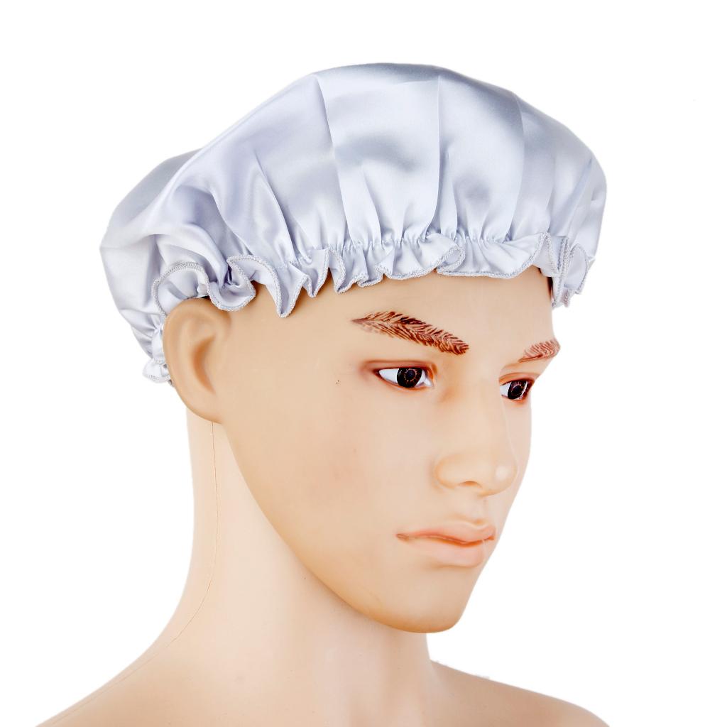 Generic 100% Pure Silk Soft Sleep Cap Bonnet Night Cap Hat Hair Care Sliver