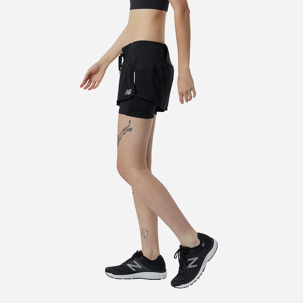 Quần ngắn thể thao nữ New Balance Impact Run 2In1 Short - WS21270_BK