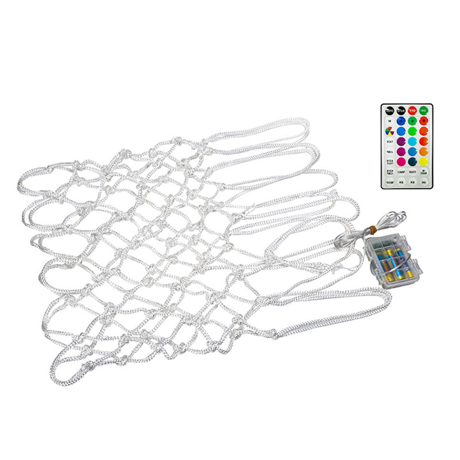 Glow in The Dark Outdoor Basketball Net Nylon Glowing Basketball Hoop Rim Net Thick Replacement Standard Size Net Rim Hoop