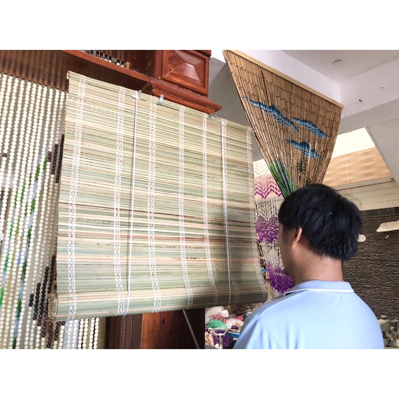 Mành che nắng mưa 1,5x2m ko may đầu, che nắng hiên nhà, trang trí quán, trang trí tết