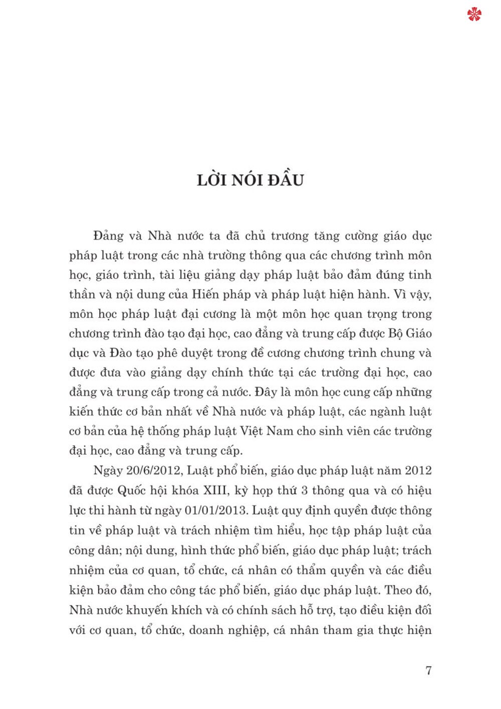 Pháp luật đại cương. Dùng trong các trường đại học và trung cấp (xuất bản lần thứ 21, có sửa chữa, bổ sung) - bản in 2024