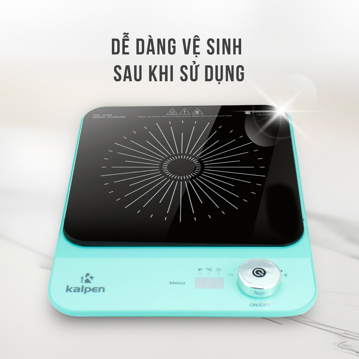 Bếp từ đơn Kalpen IK2 công suất 2200W chuẩn Đức, bảo hành 2 năm - hàng chính hãng