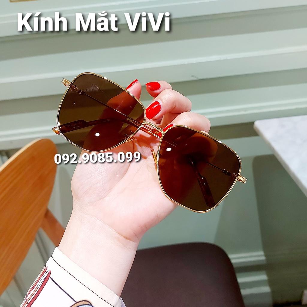 Kính mát nam nữ mắt vuông vát cạnh kim loại chống UV màu sắc thời trang VIVIEYEWEAR OF5159