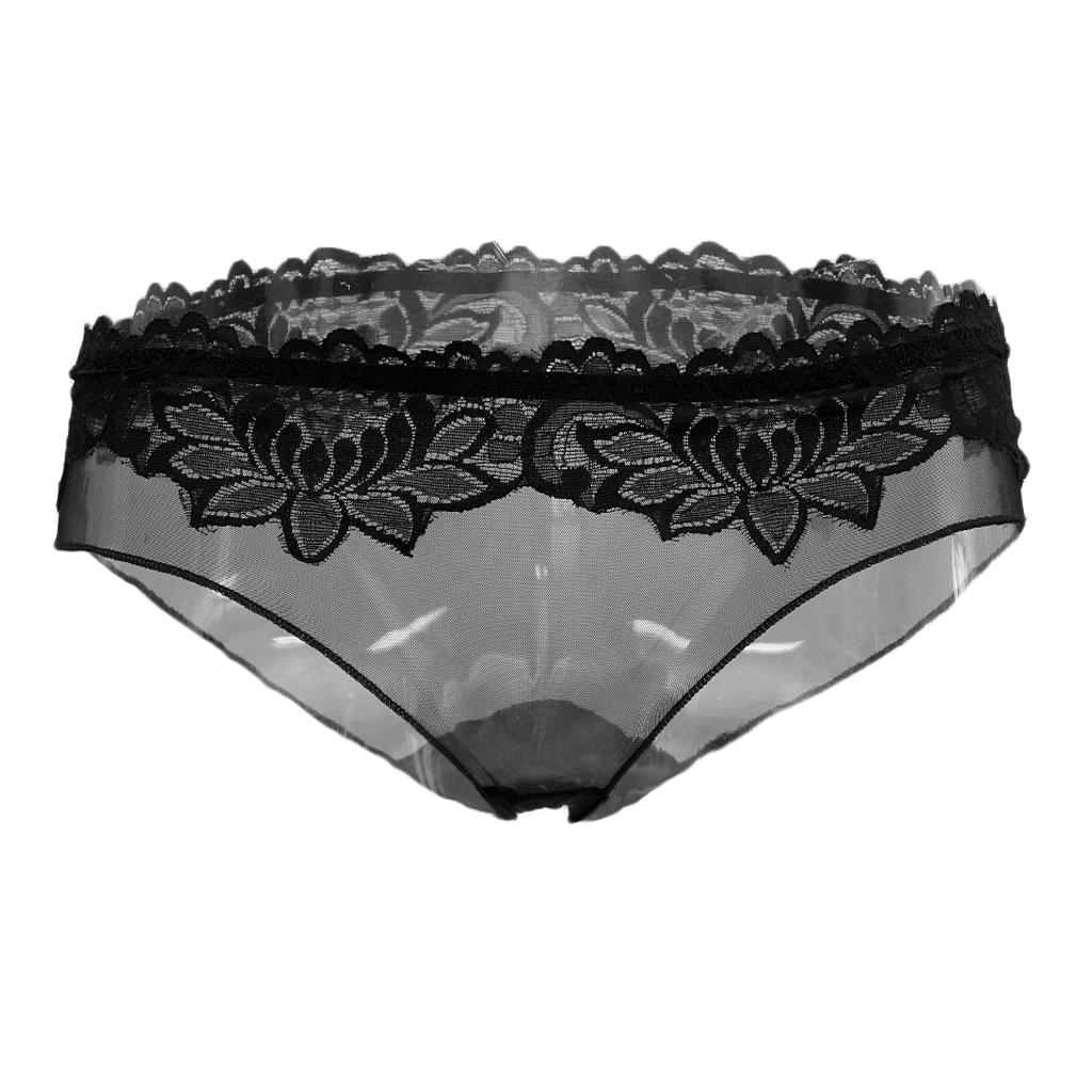 Women's Solid Sheer Mesh Panties Stretchy Low Rise Briefs Underwear Lingerie