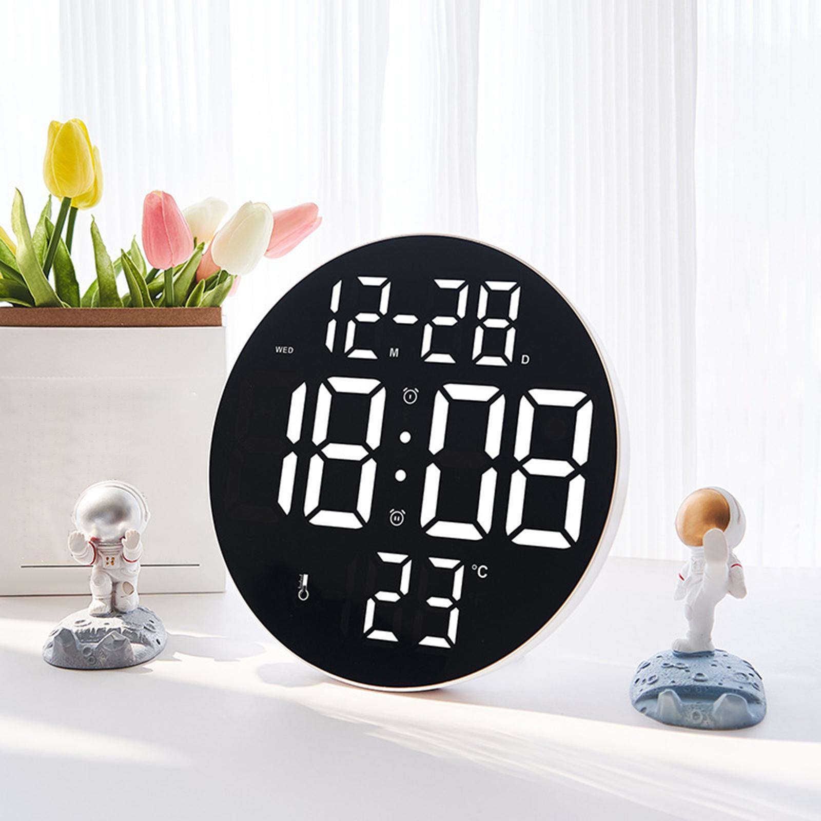 Digital Clock, 9" LED Digital Clock Large Display, with Remote Control, Adjustable Brightness, Calendar, Temperature, for Office, Bedroom