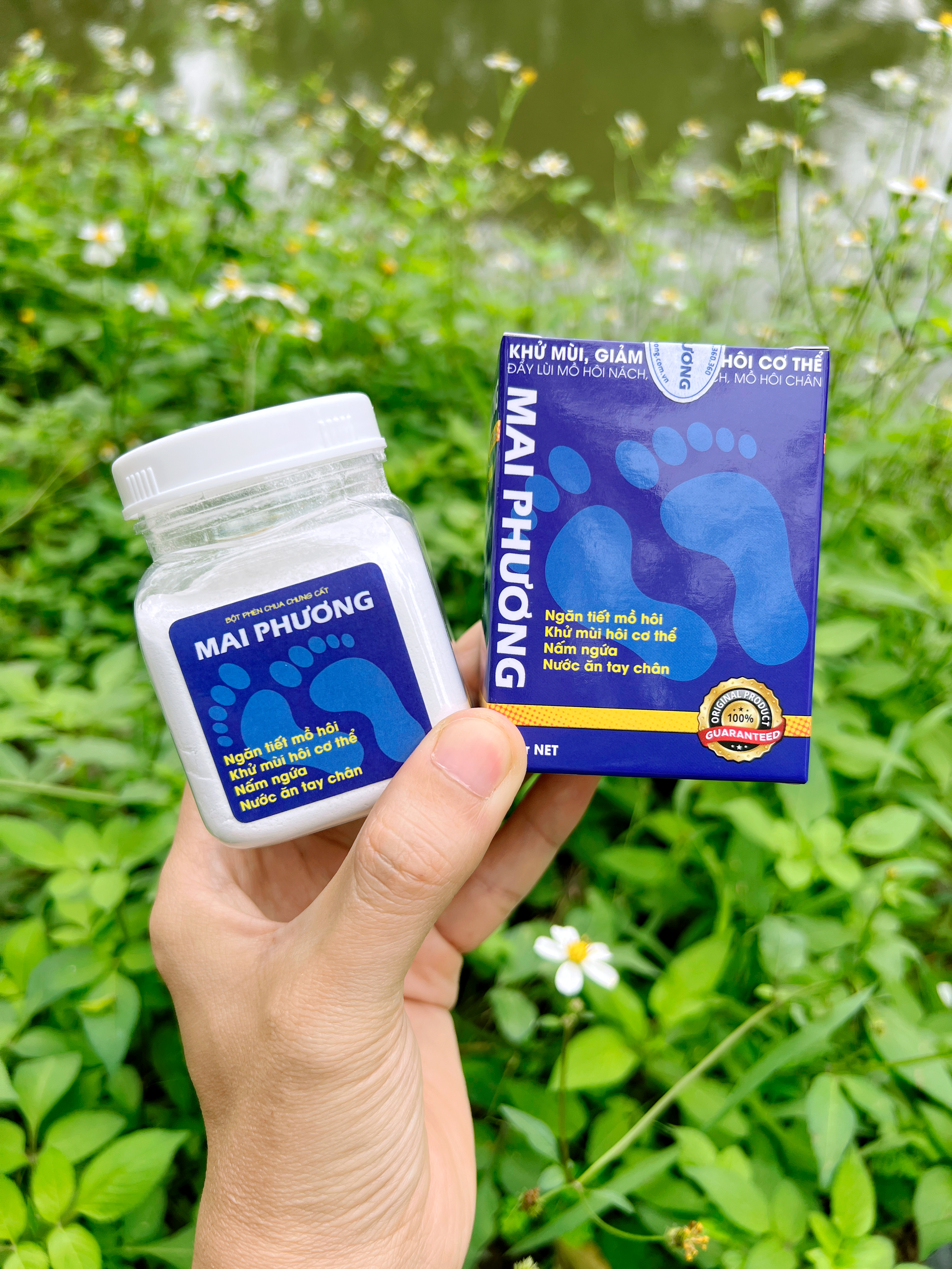 Hộp 100gr Bột Phèn Chua Chưng Cất Khử Mùi Hôi Nách Hôi Chân
