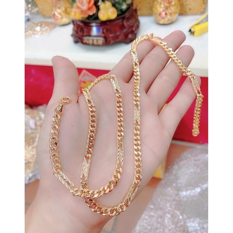 Dây chuyền lật chữ N nam nữ siêu sáng mạ vàng chuẩn 18k