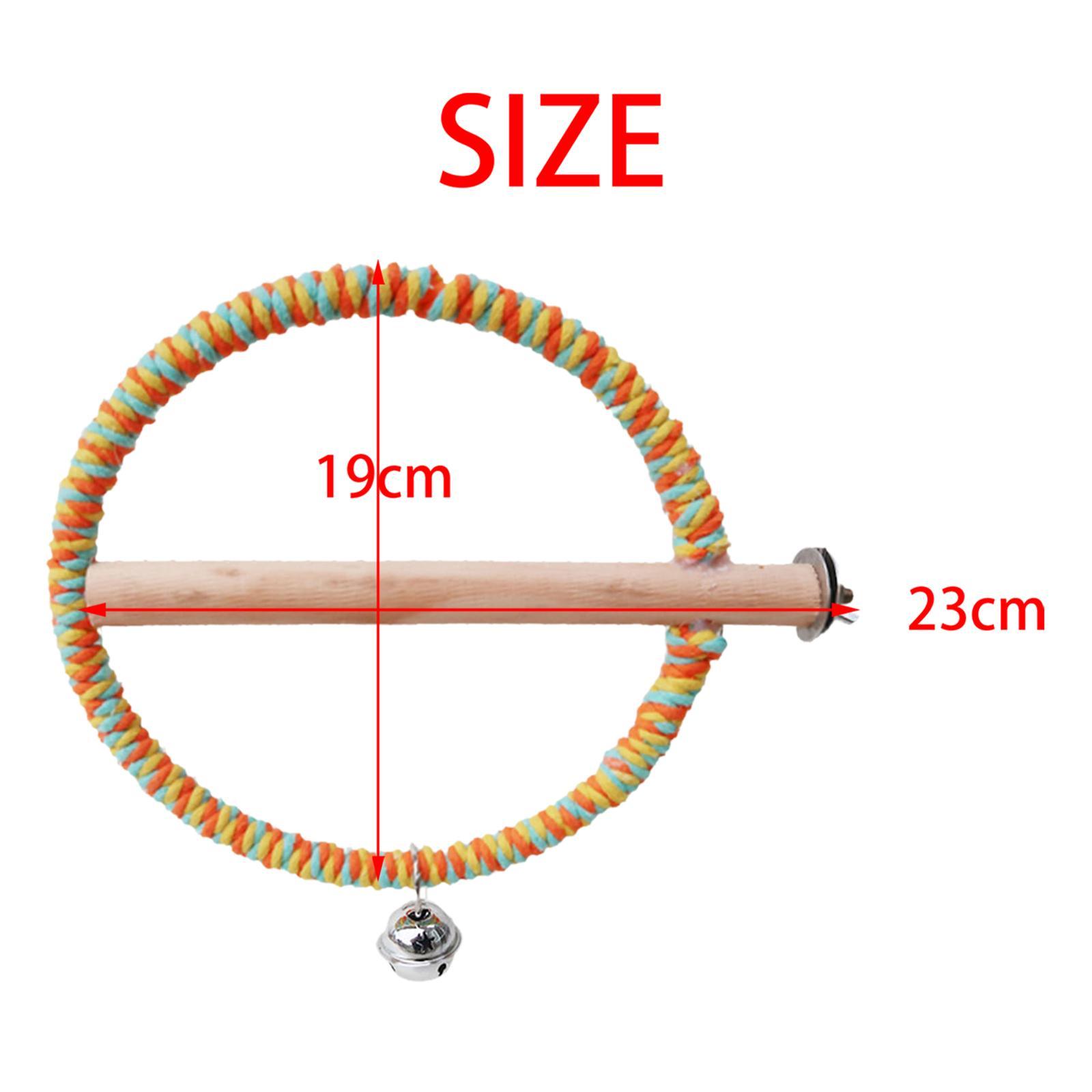 Playground Natural Wooden Bird Parrot Swing Stand Cage Training Toy