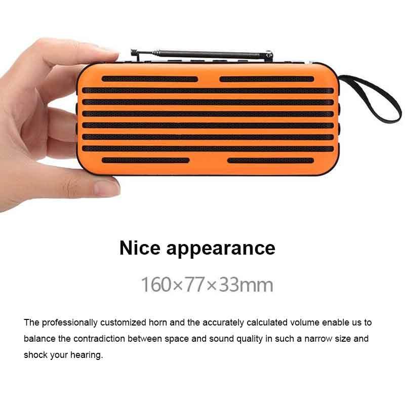 Loa Siêu Trầm Âm Nhạc Công Suất Cao Loa Tương Thích Bluetooth Âm Thanh Nổi Đèn Pin Led Loa Không Dây Loa Siêu Trầm Máy Nghe Nhạc Năng Lượng Mặt Trời Màu: cam