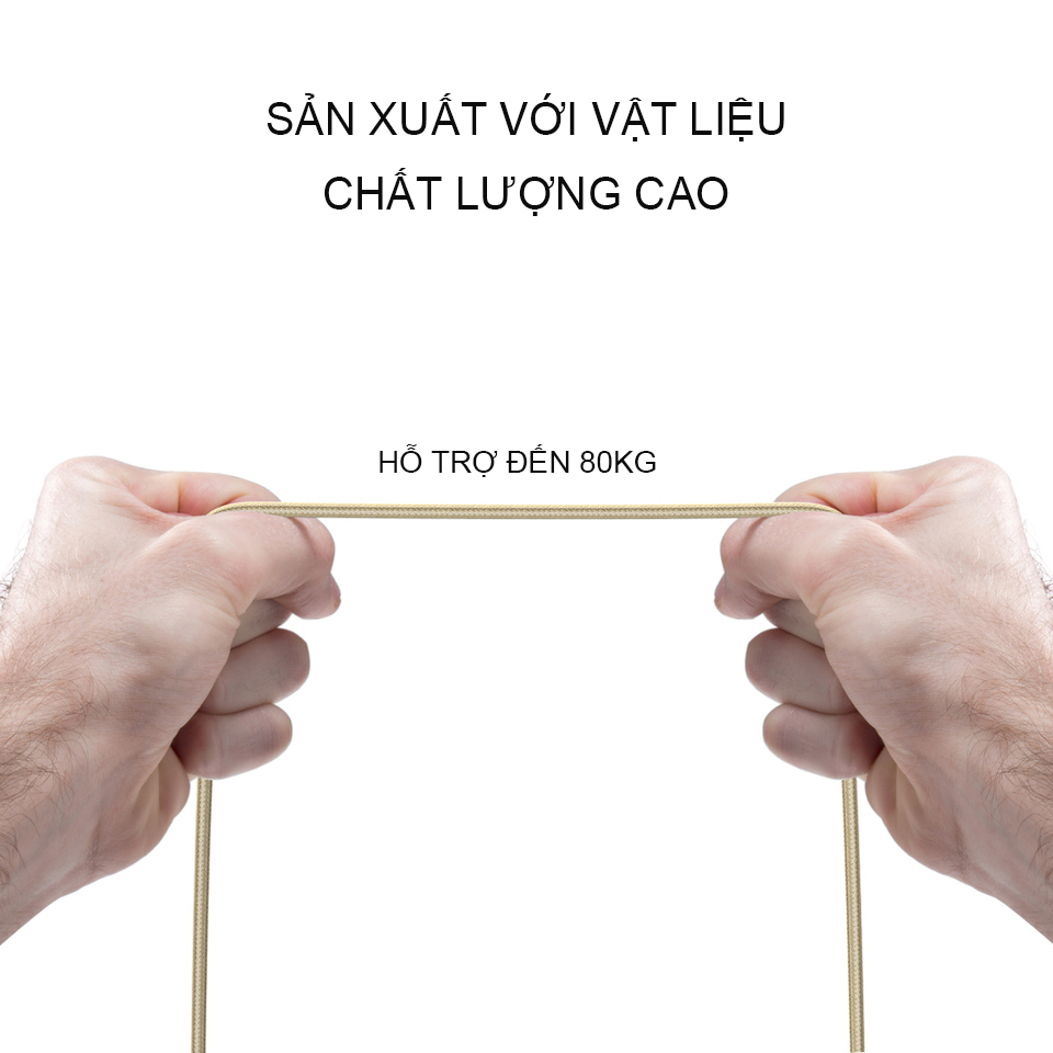 Cáp Dù Sạc Nhanh Dài 2m Dành Cho IPhone,IPad - Bagi IS200BL - Hàng Chính Hãng