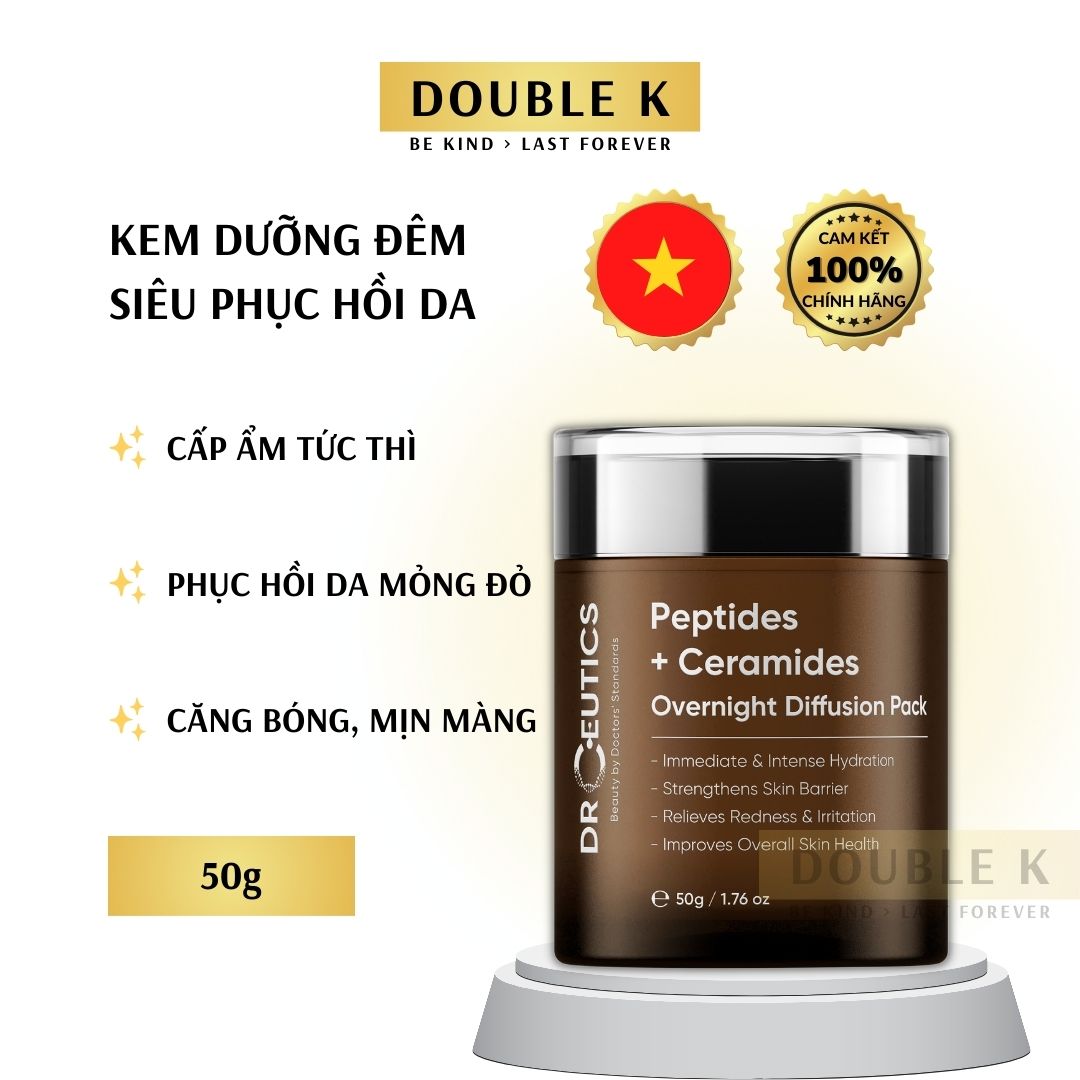 Kem Dưỡng Ban Đêm Siêu Phục Hồi Da DrCeutics Peptides + Ceramides Overnight Diffusion Pack - Double K