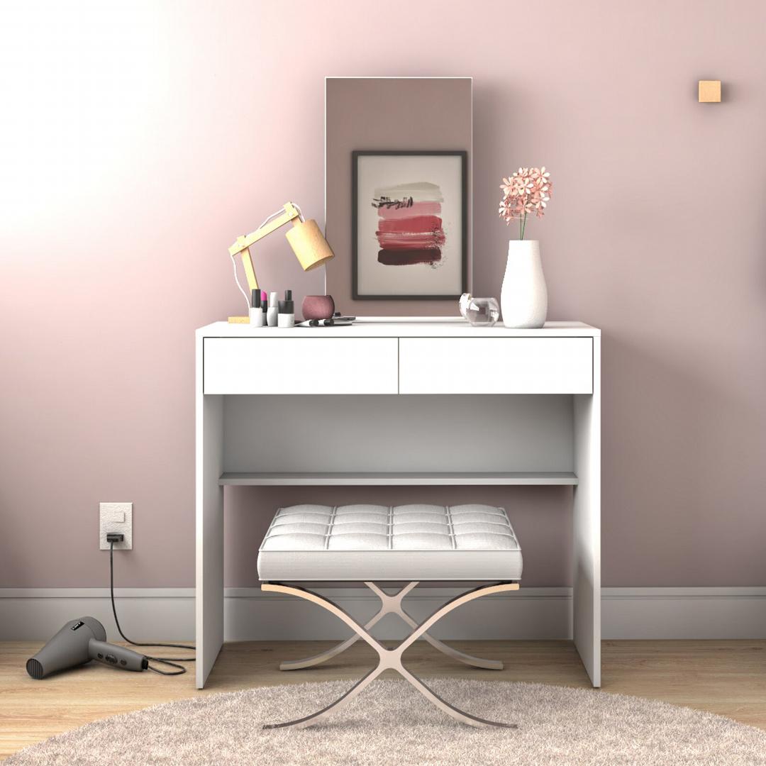 Bàn trang điểm gỗ hiện đại SMLIFE Marilyn | Gỗ MDF dày 17mm chống ẩm | D90xR45xC140cm