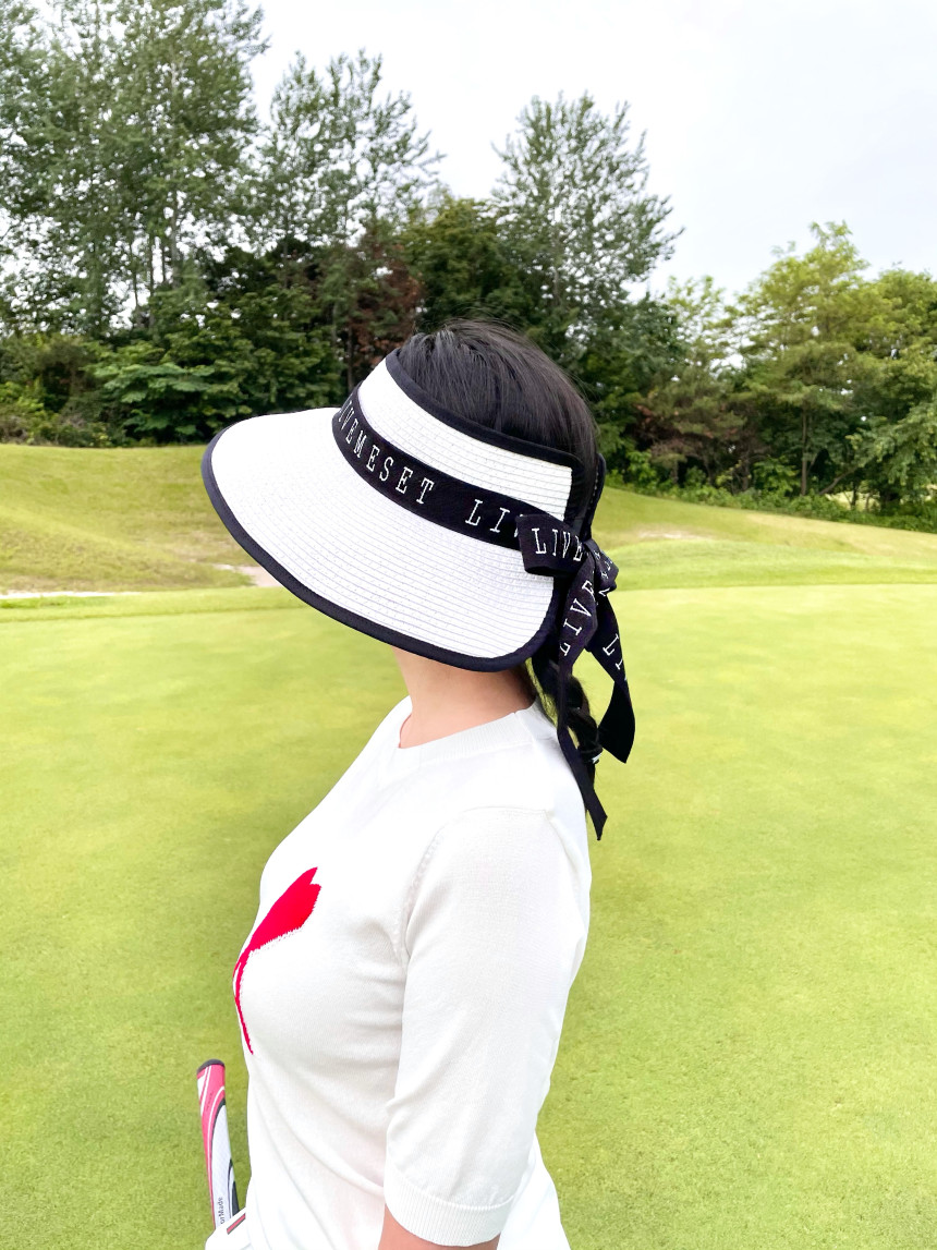 Mũ golf nữ Live Meset chống nắng mùa hè kèm Ruy băng - Korea