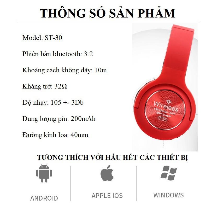 Tai nghe S.T.30 Loa siêu trầm, âm pass mạnh