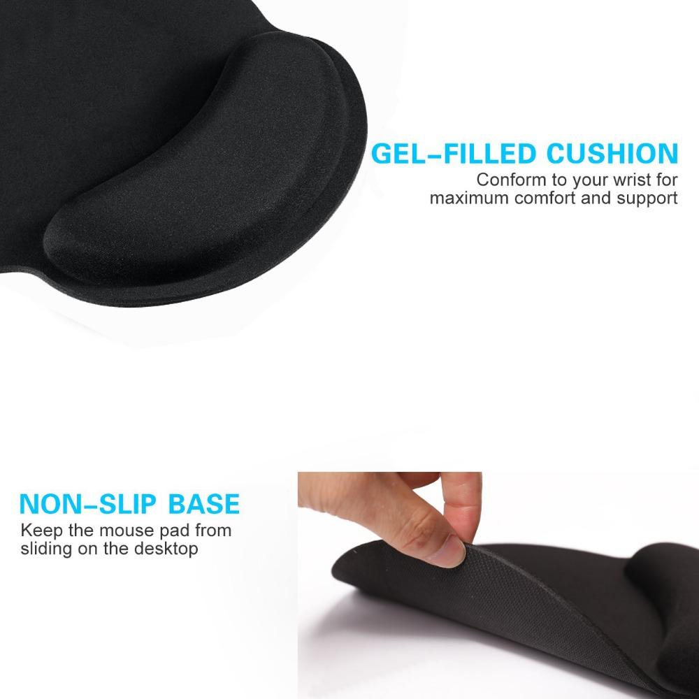 Wrist Rest Mouse Pad Memory Foam Ergonomic Design Office Mouse Pad with Non-slip Wrist Support