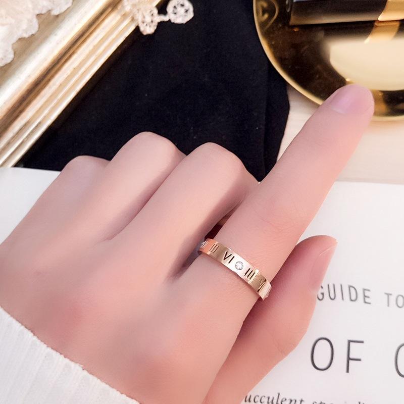 Nhẫn titan nữ thời trang cao cấp số la mã cách điệu thép không gỉ titanium trangsucpt 3 màu NNUT39