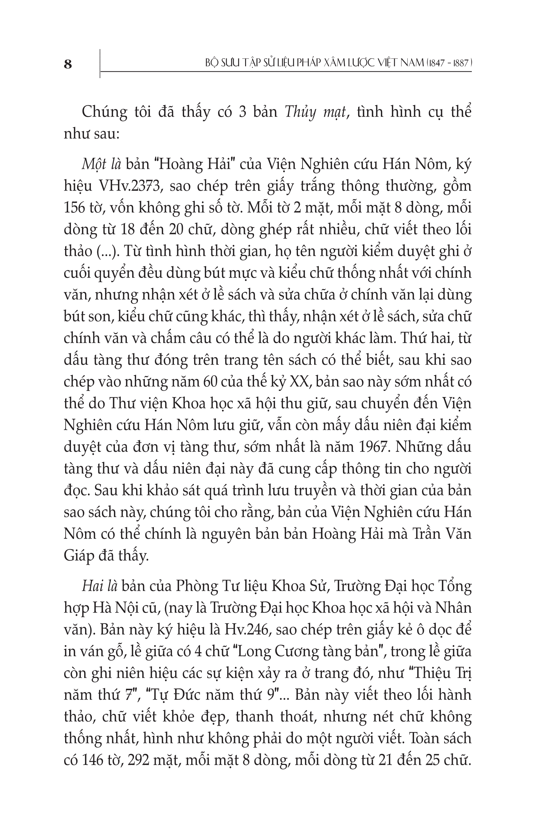 Bộ Sưu Tập Sử Liệu Pháp Xâm Lược Việt Nam (1847 - 1887) - Bản Dịch Trọn Vẹn Của Dương Sự Thủy Mạt