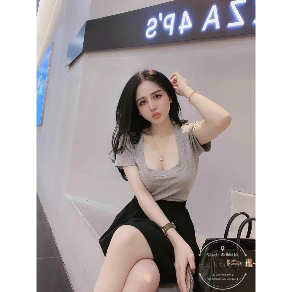 Áo phông cổ vuông chất cotton đẹp