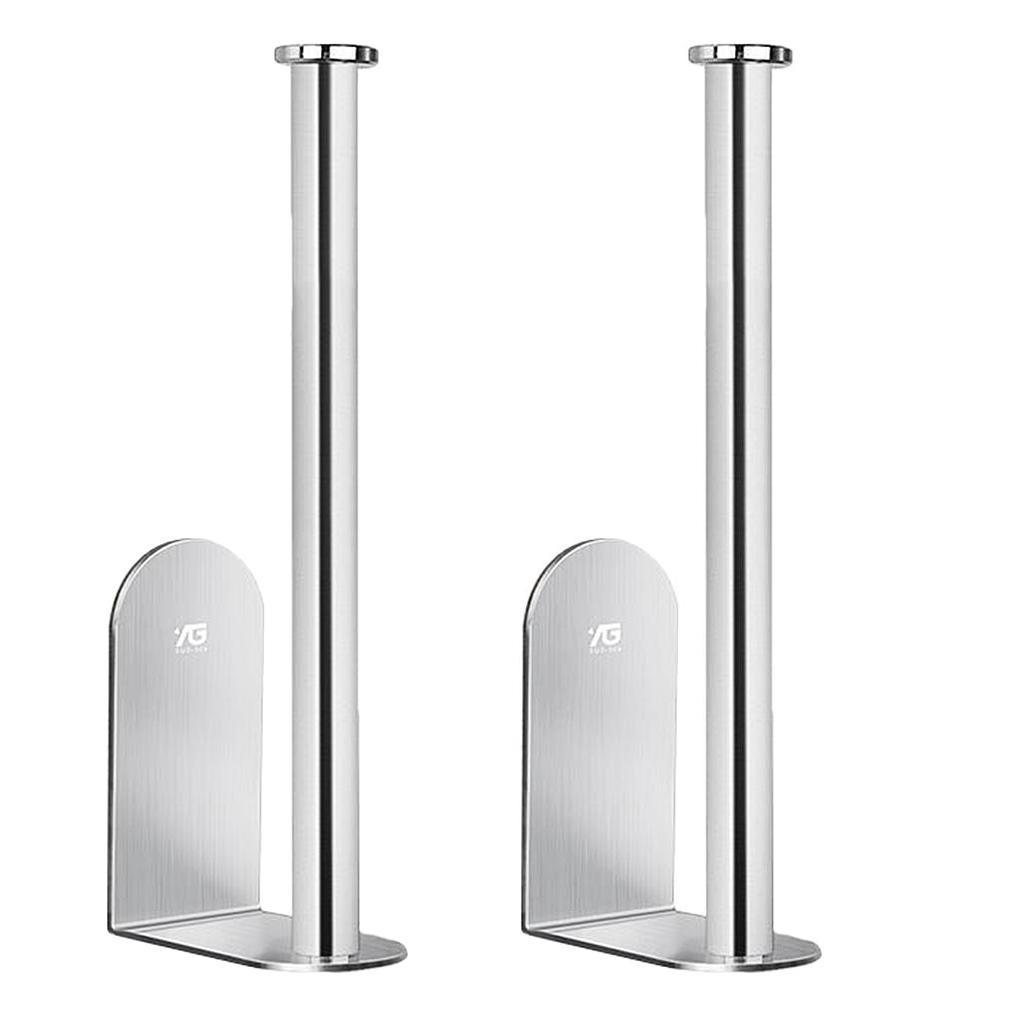2 pcs Stainless Wall Mounted Paper Towel Roll Holder Kitchen Storage 26cm