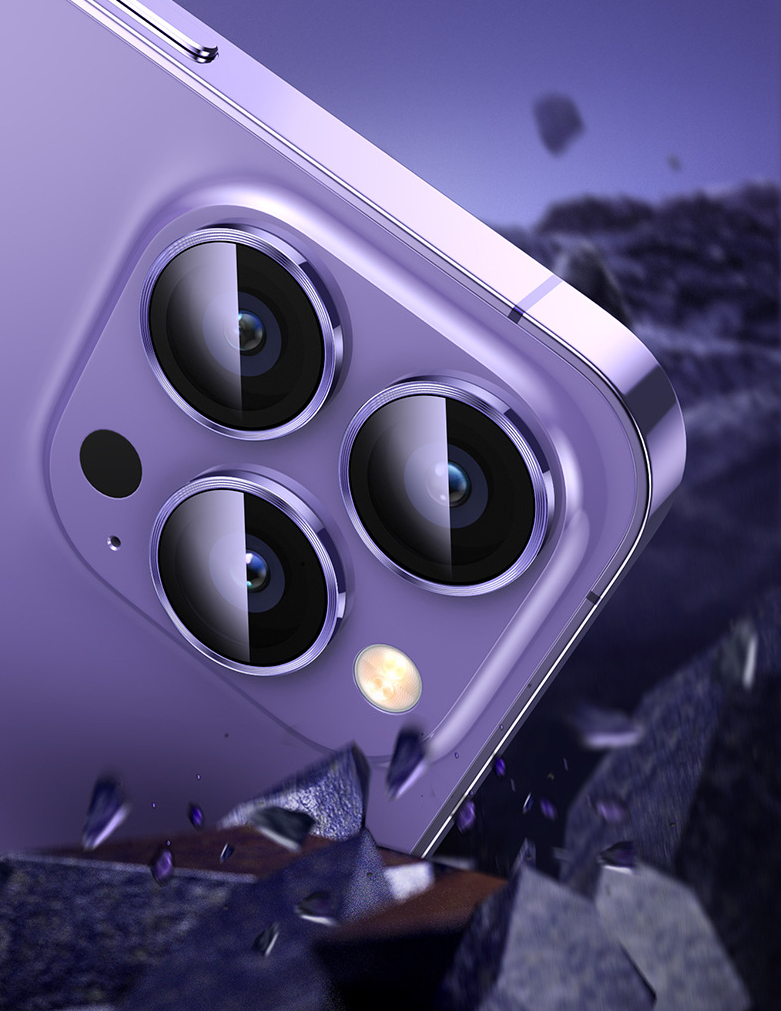 Ốp viền kính màu tím bảo vệ camera chống trầy xướt dành cho iPhone 14 Pro/ 14 Pro Max/ 14/ 14 Max