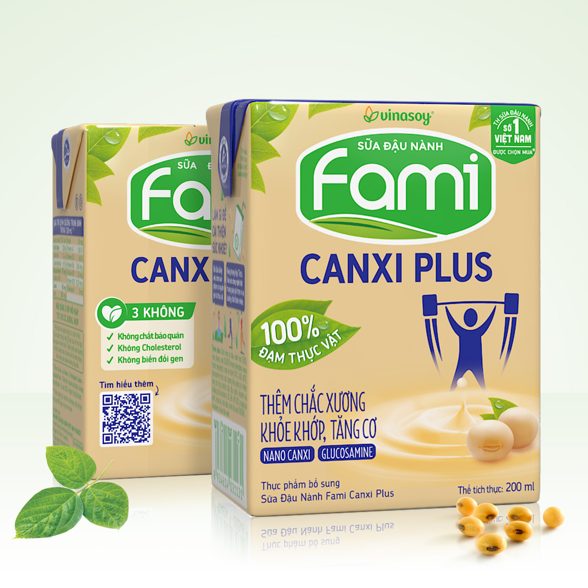 Thùng sữa đậu nành Fami Canxi Plus  hộp (200ml x 36 hộp)