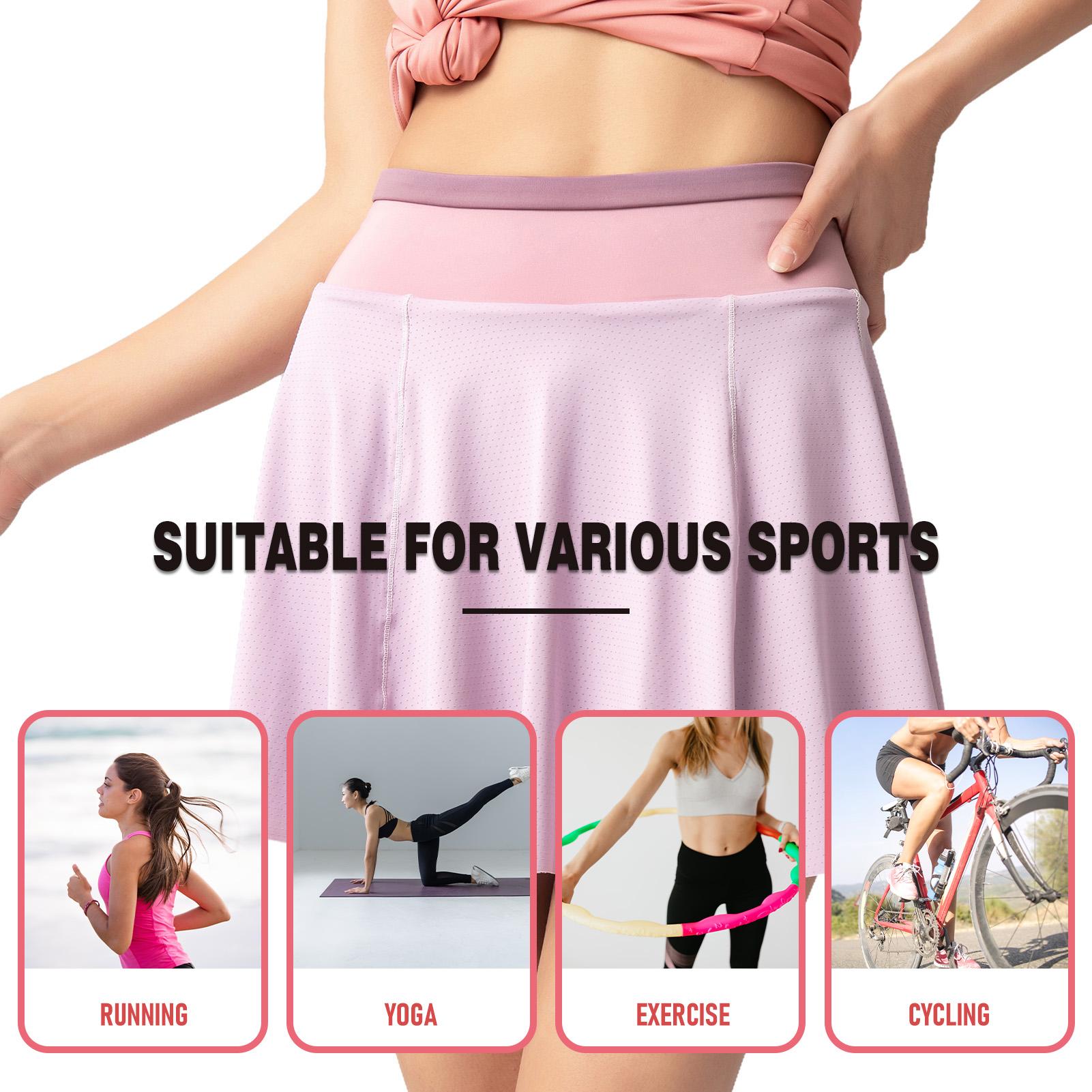 Váy ngắn thể thao nữ 2 trong 1 Lining Pocekt nhanh khô cho Chạy bộ Yoga Thể dục thể thao